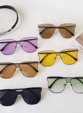 网红连体大框墨镜女复古一体镜片