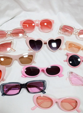 粉色系ins太阳眼镜复古土酷蹦迪