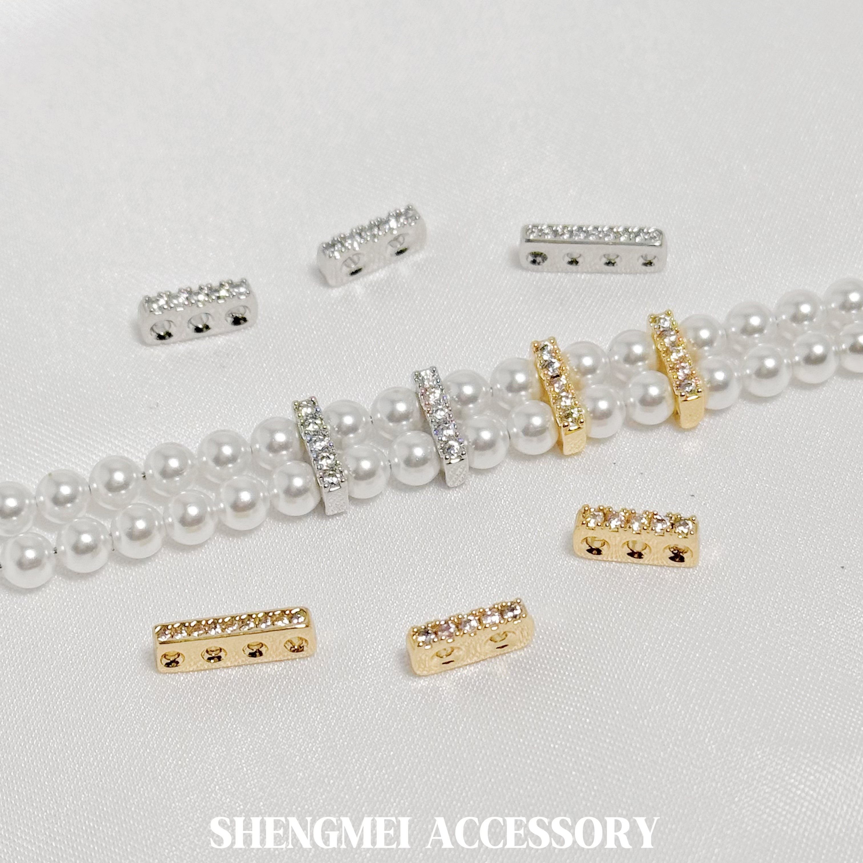 铜镀14K包金镶锆双排三排四排隔珠手工diy手链项链串珠饰品配件,饰品/流行首饰/时尚饰品新,其他DIY饰品配件,淘宝优惠券,粉丝福利购,淘宝优惠卷