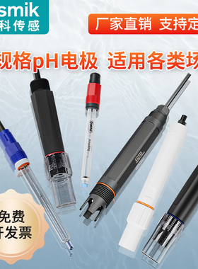 工业ph计电极探头四氟玻璃电极在线污水处理高温纯水脱硫ORP电极