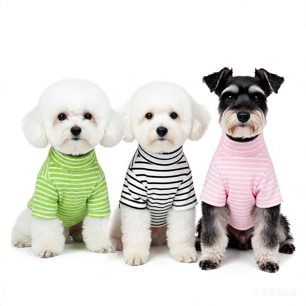 德绒条纹打底衫宠物狗衣服猫咪雪纳瑞比熊吉娃娃约克夏秋冬保暖