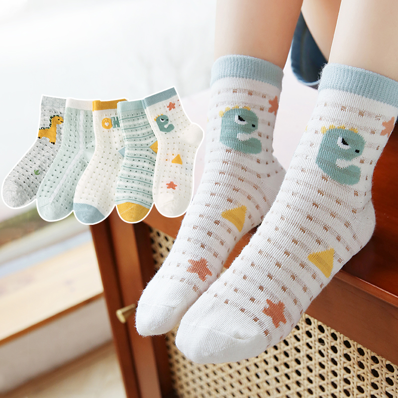 六指鼠卡通中筒襪夏季薄款透氣