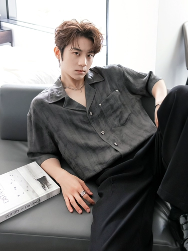 Чикерро Сицилия Тонкая новая китайская рубашка в стиле китайского стиля мужская дышащая легкая роскошная дизайн топ -модный