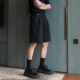 宽松潮流设计感高级黑色裤 CHICERRO西西里男装 子直筒休闲短裤 夏季