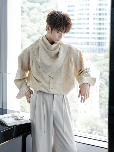 CHICERRO Дизайнерский съемный шарф, рубашка, в британском стиле