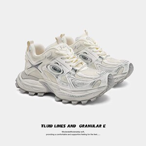 2026早春新款休闲情侣老爹鞋低帮系带厚底增高运动鞋潮流百搭防滑