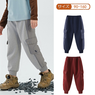 160 男女童秋冬拼接绗棉束脚裤 儿童加绒工装 休闲保暖裤 外穿 裤