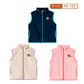 出口日系miki童装 儿童秋冬加厚摇粒绒马甲男女童立领坎肩保暖背心