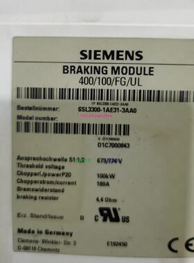 配件6SL3300-1AE31-3AA0 6SL3300-1AE32-5AA0西门子制动模块议价