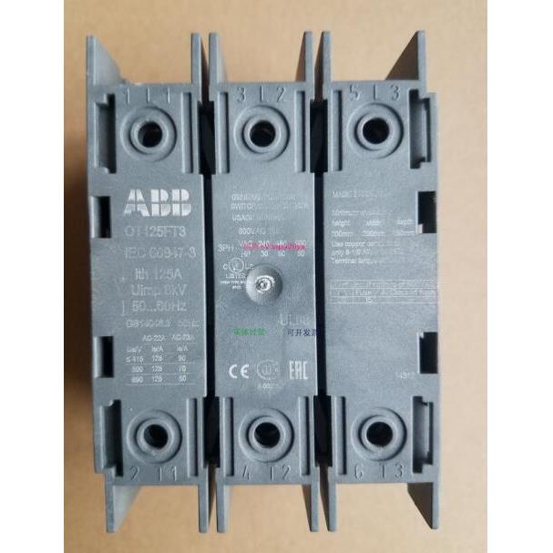 配件原装 面板安装隔离开关 OT125FT3 125A 3P议价