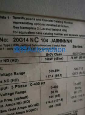 20F1ANC302AN0NNNNN 罗克伟尔变频器 全新原装现货质保一年议价$