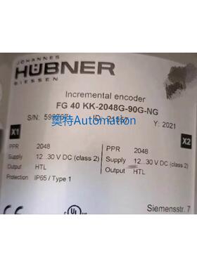 全新原装HUBNER霍伯纳编码器FG 40KK-2048G-90G-NG 议价议价*