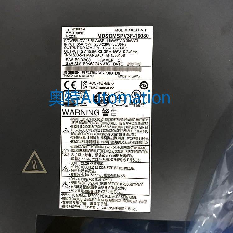 MDSDMSPV3F-16080 / MDSDMSPV3-16080 全新伺服驱动器现货库存议