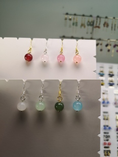 开播福利 卡10和田玉色琉璃耳坠925银