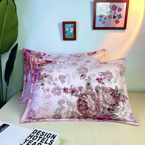 夹棉加厚枕套100%纯棉4874保暖