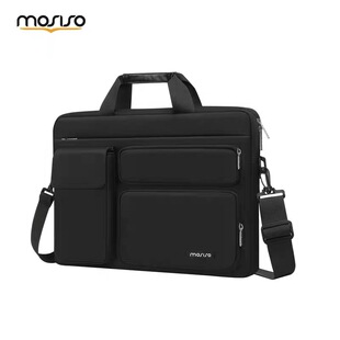 mosiso适用华为14寸电脑包游戏本公文包17笔记本包16英寸苹果Mac手提联想15.6轻13.3男士单肩斜挎多层收纳包