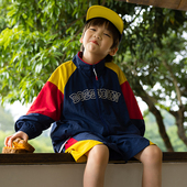 春季 新款 街舞嘻哈男童宽松夹克外套速干透气中大儿童立领潮酷上衣