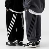 炸街舞嘻哈中大儿童长裤 ZCKC童装 学院三条杠男童宽松加绒休闲裤 潮