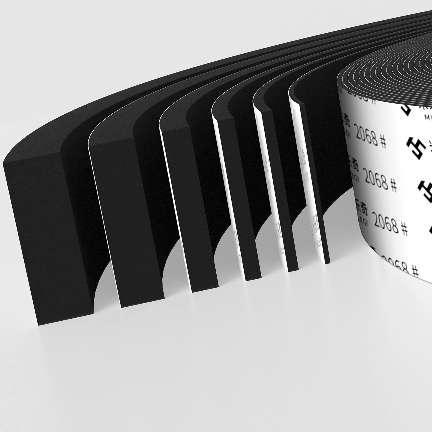 eva泡棉单面胶带锂电池减震缓冲黑色泡沫板高密度海绵密封条自粘