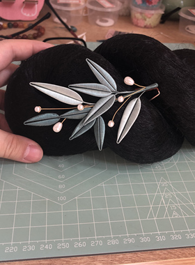 缠花发簪diy材料包竹叶汉服配饰