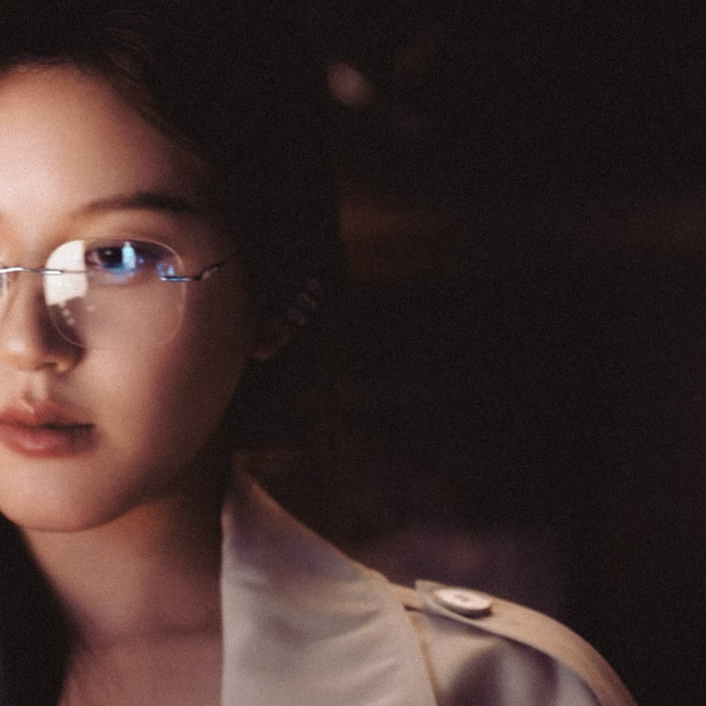 许我耀眼许妍赵露思同款银色无框眼镜素颜神器显脸小韩式风防蓝光