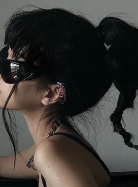 美哉特工感欧美个性嘻哈大弧度猫眼科技太阳眼镜时尚搭配遮阳墨镜