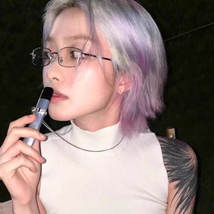 纯欲杂感Y2K银丝细边窄长平光眼镜近视可配度数素颜斯文败类框架