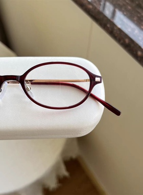 车厘子红复古小椭圆TR90配高度数近视眼镜紫框韩版Y2K护目平光镜