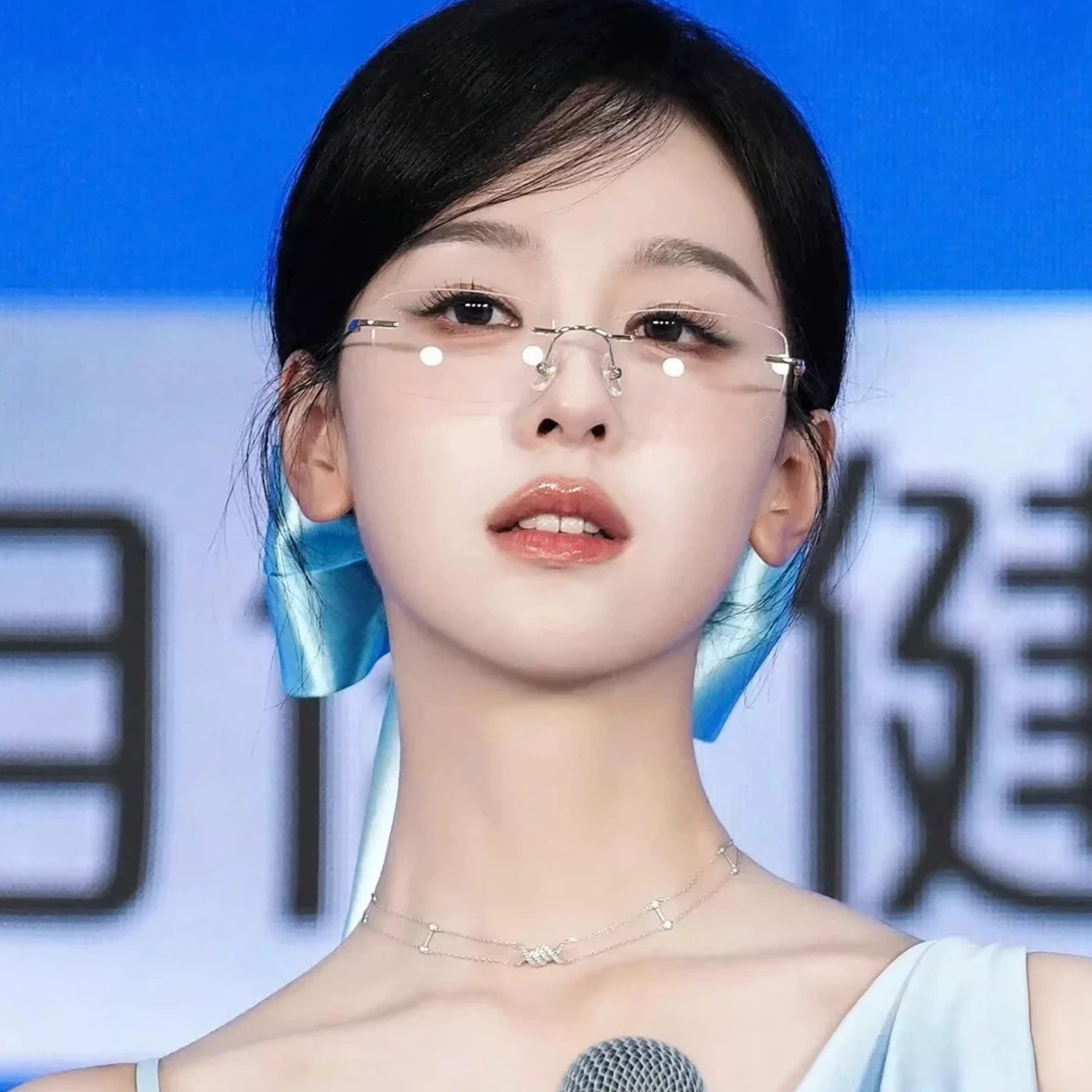 我见欢喜高冷御姐纯欲风窄长无框眼镜近视度数平光无边框眼睛镜架