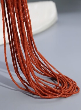 天然南红极细圆管/湖北绿松石极细圆管1mm+串珠梭编材料