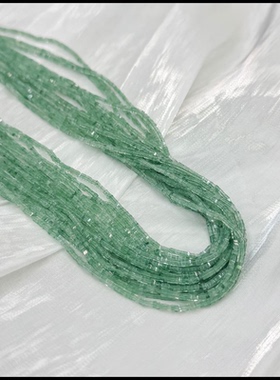 天然薄荷绿草莓晶碎银子1.5×1mm39cm长