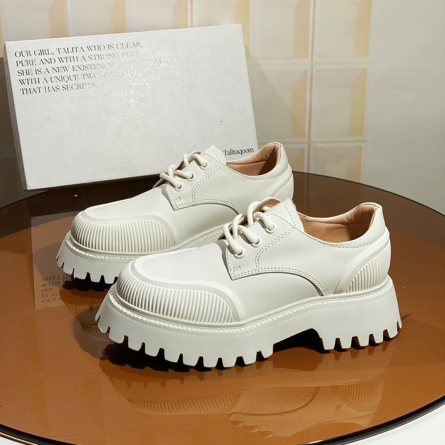 1460牛皮清仓塔库撤柜断码处理大头德比女鞋休闲皮鞋增高乐福鞋