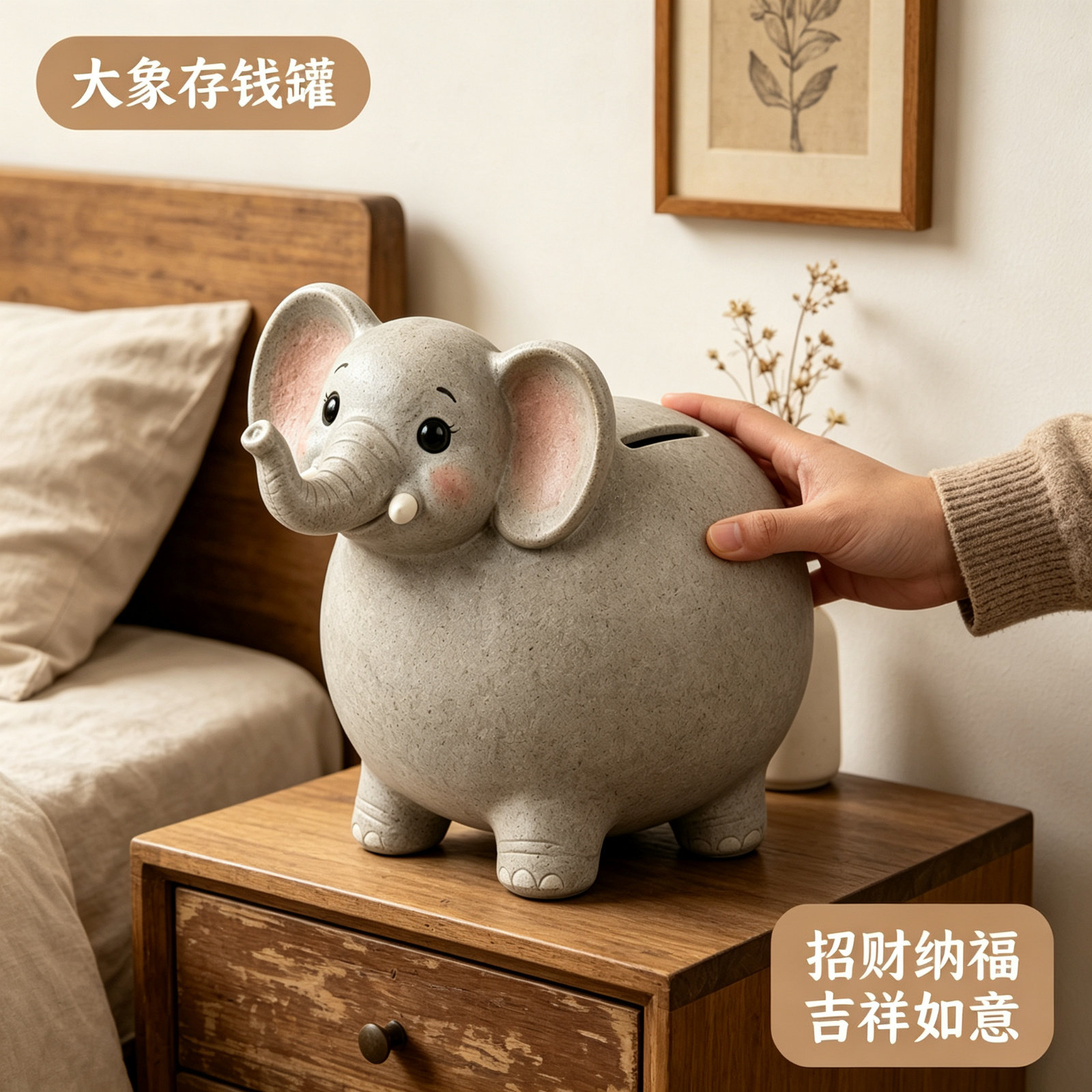 治愈系创意大象存钱罐大容量儿童可存可取储钱罐子客厅装饰品摆件