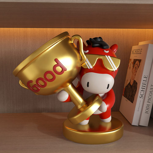 卡通新年红马年吉祥物奖杯造型公司礼品装饰摆件冠军GOOD奖品桌面