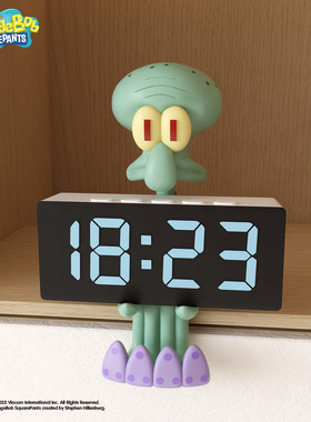 海绵宝宝章鱼哥时钟电子显示摆件