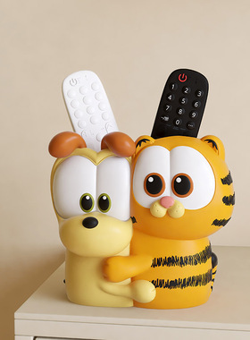 加菲猫周边电视空调遥控器客厅茶几收纳盒玄关钥匙收纳装饰品摆件