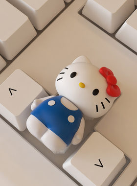 创意卡通HelloKitty键帽装饰品适用十字轴办公机械键盘不咯手摆件