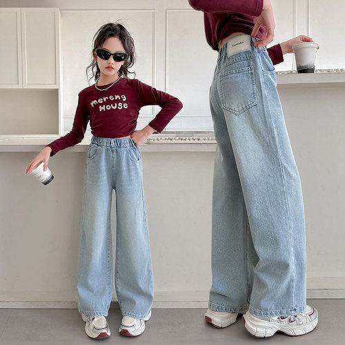 女童裤子春秋季阔腿裤