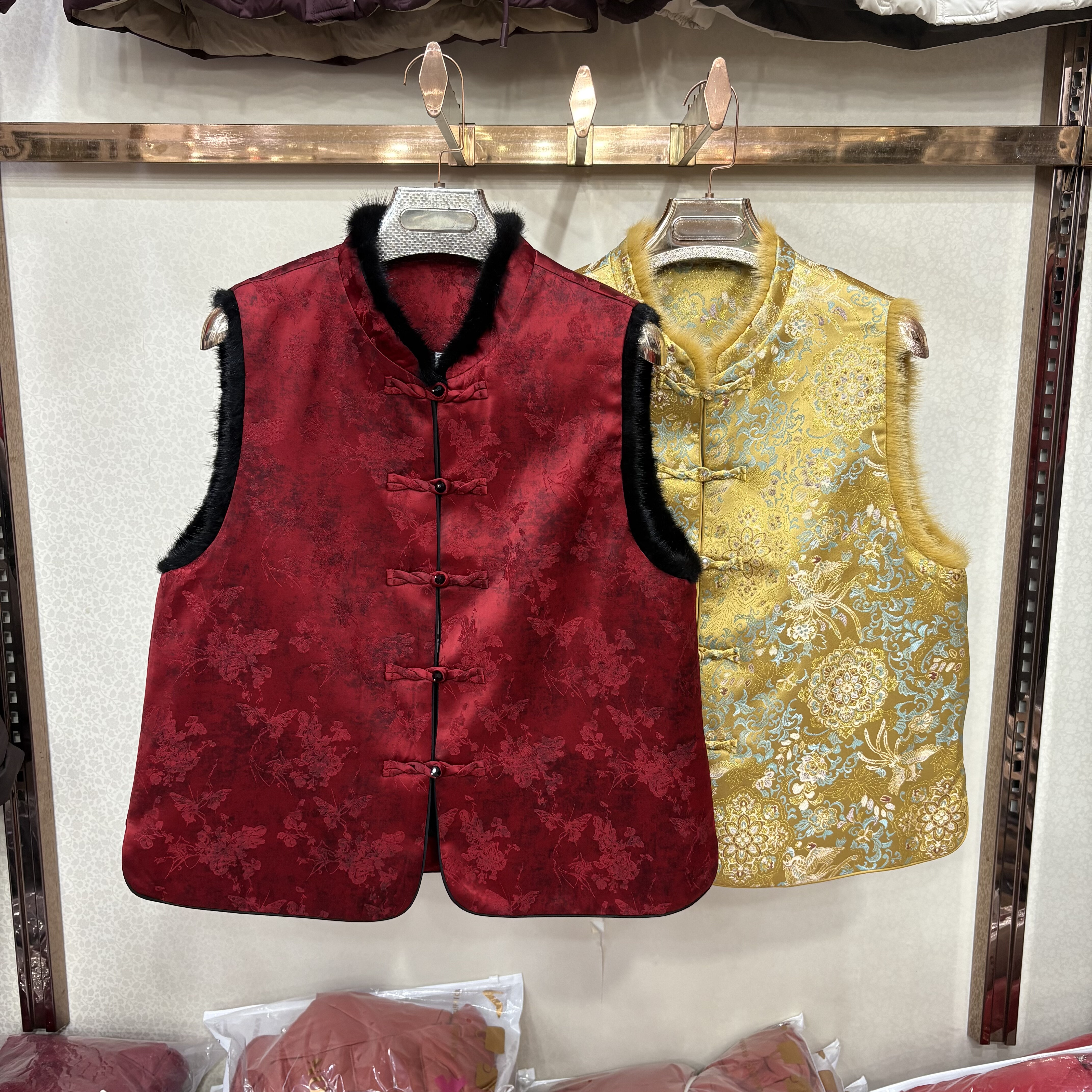 雨格A802专柜正品秋冬新款时尚洋气提花国风马甲夹棉新中式背心女