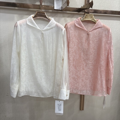 文丽安迪6610专柜正品春2026新衬衣小衫时尚气质国风中式提花纯色