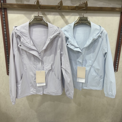 依卓源2619专柜正品春夏简约时尚连帽纯色拉链夹克外套百搭上衣女