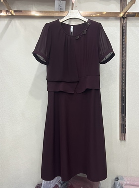 超凡656专柜正品时尚连衣裙女夏季爆款气质洋气妈妈高级感修身裙