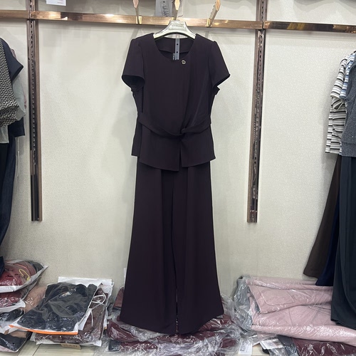 依菲2026A-650时尚气质百搭洋气显瘦上衣+阔腿裤夏装新款两件套女