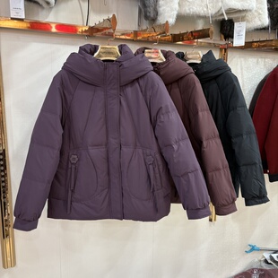 新时尚 冬季 连帽休闲保暖白鸭绒羽绒服外套 9901专柜正品 依菲2025B
