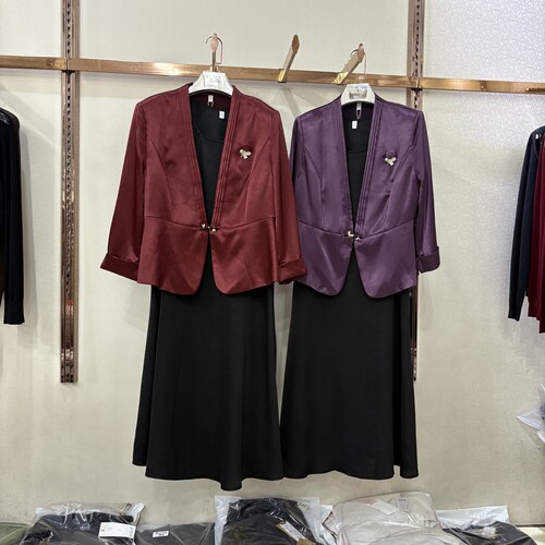 罗蔓LM-A8517专柜正品春夏新款时尚西装+背心连衣裙两件套套裙女