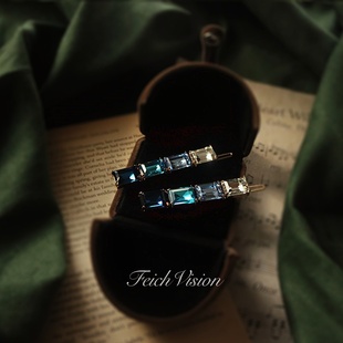 FEICH独家跨境高奢 闪耀水晶青蛙扣发夹欧美复古气质边夹个性发饰