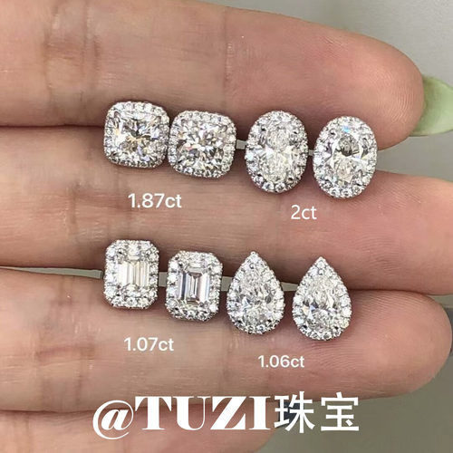 培育钻石星光耳钉S925纯银耳坠