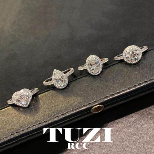 绝美1克拉钻石戒指环高级感银戒