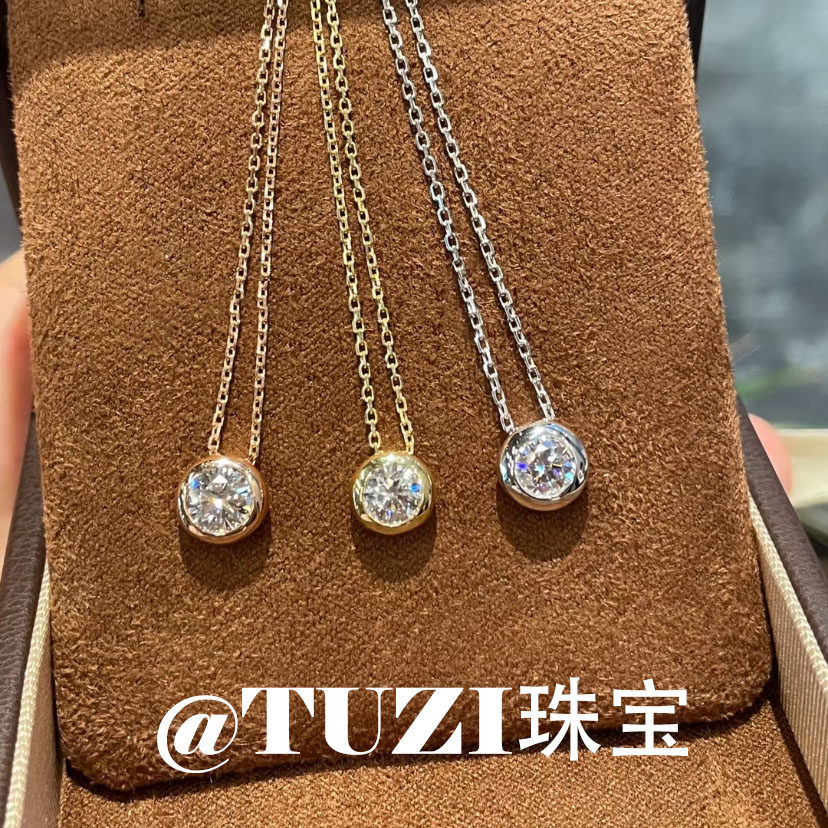 培育钻石泡泡项链耳钉S925纯银