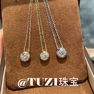 TUZI培育钻石k金泡泡项链S925纯银高级感圆钻气质耳钉锁骨链推荐